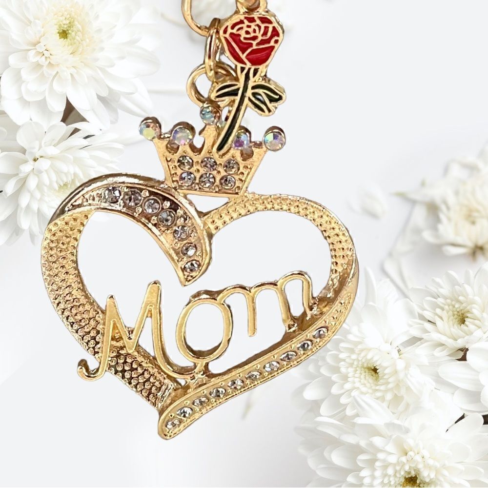 Deluxe Mom🌹Bag Charm/Key Ring l Gold hardware l New